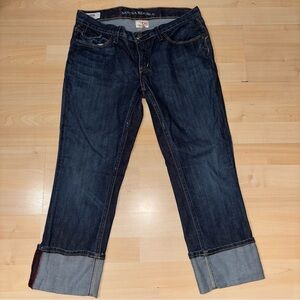 Banana Republic Modern Skinny Capri Jeans Women Size 6 Blue Low Rise Dark Cuffed